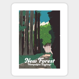 New forest Hampshire England travel poster, Magnet